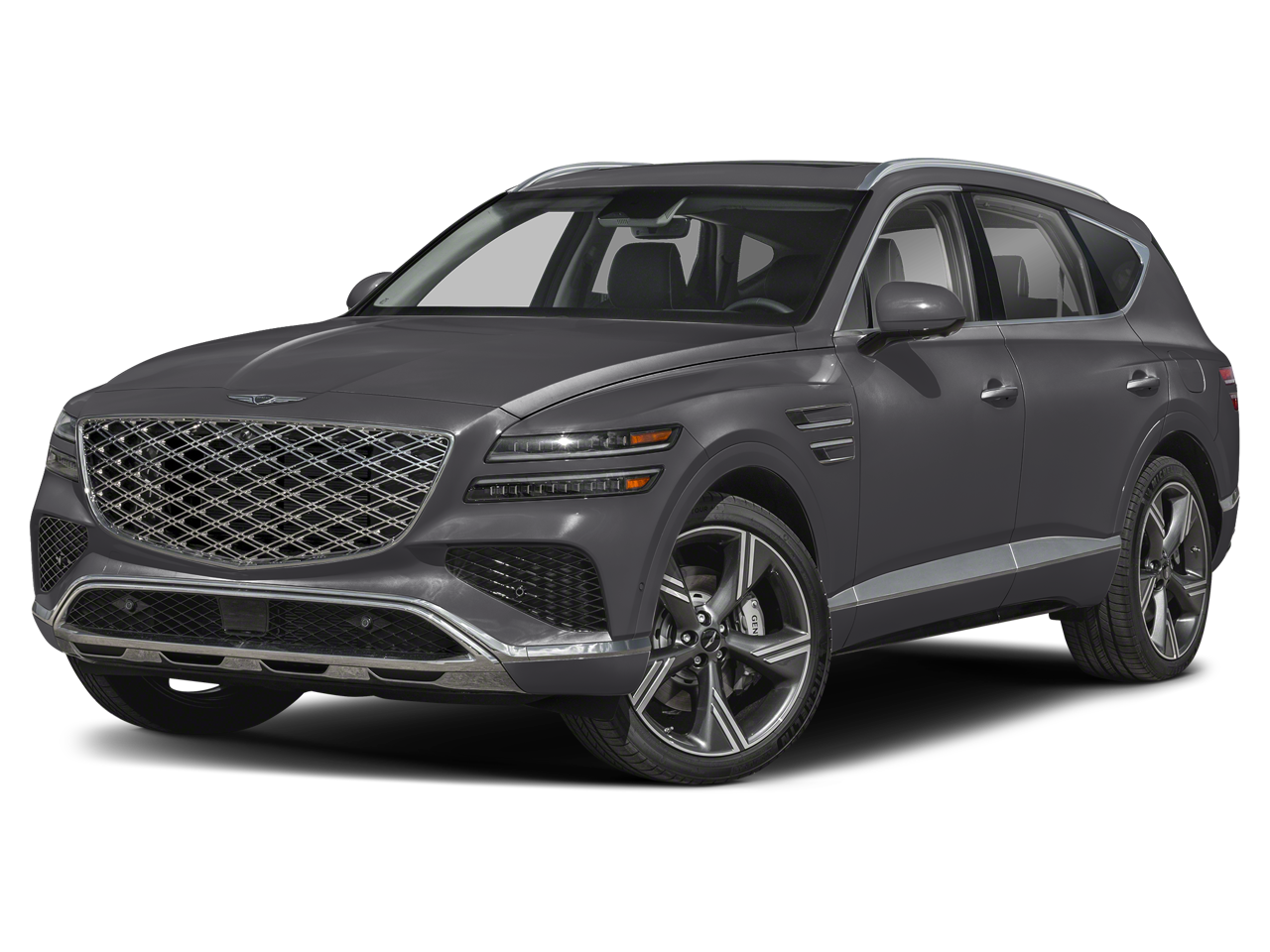 2026 Genesis GV80 2.5T Prestige in Makalu Gray — front three-quarter view