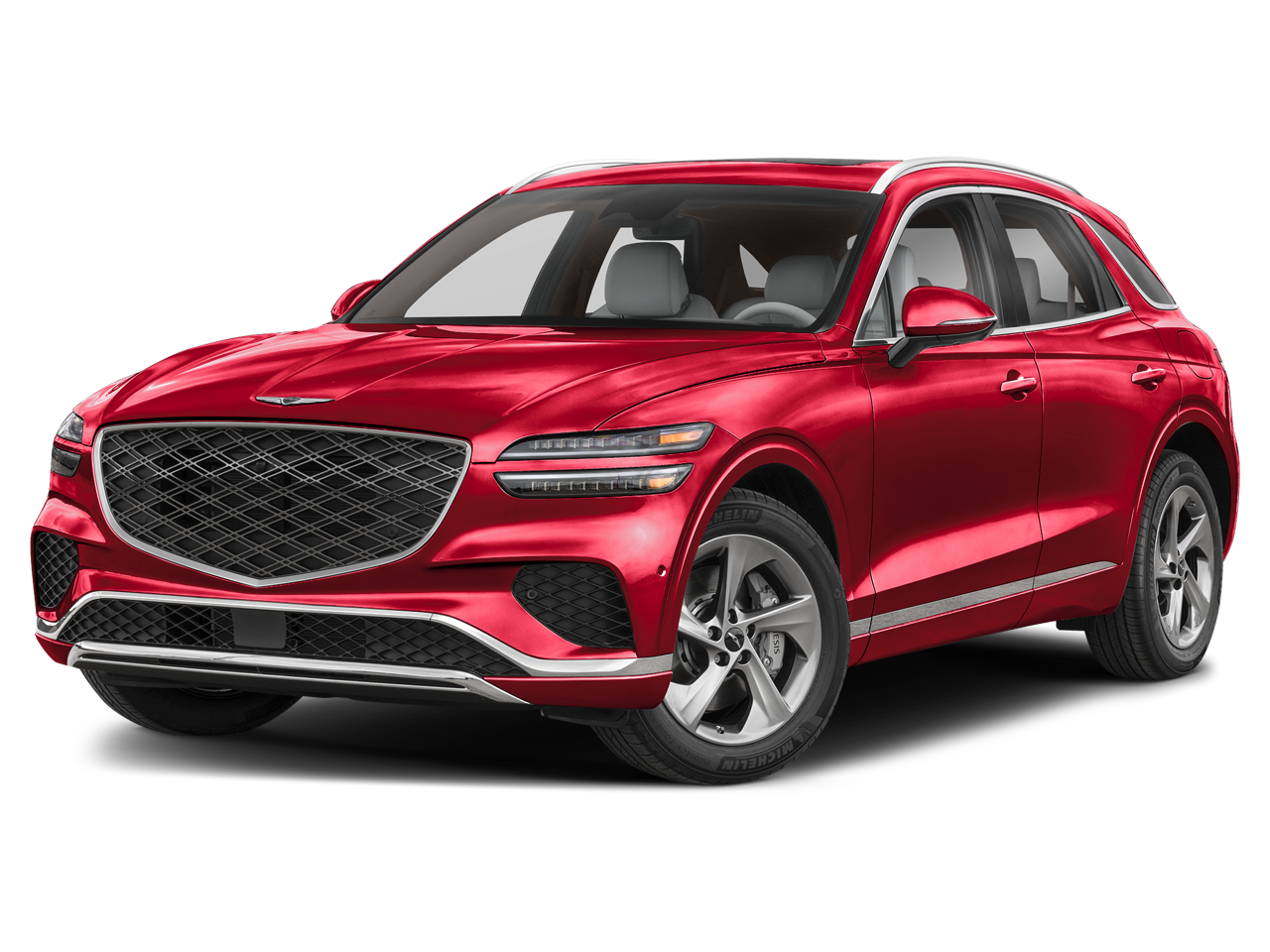 2026 Genesis GV70 2.5T Select in Mauna Red — front three-quarter view