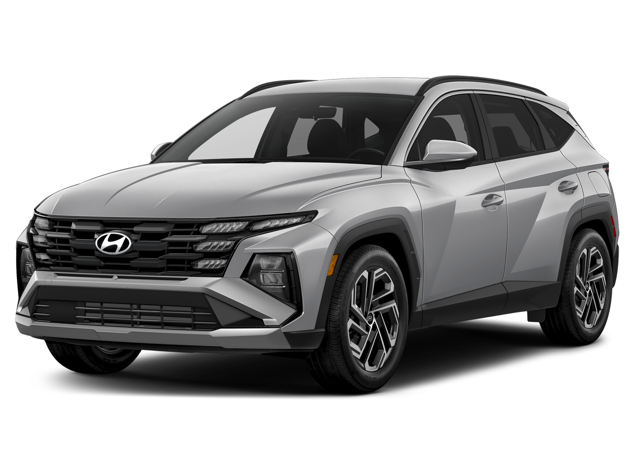 2026 Hyundai Tucson SEL Plus AWD in White Pearl — front three-quarter view