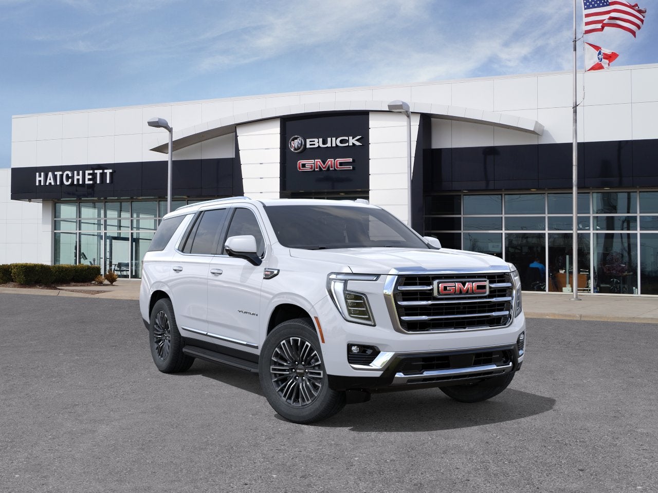 2026 GMC Yukon Elevation in Summit White — front three-quarter view