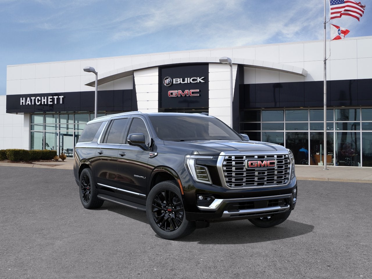 2026 GMC Yukon XL Denali in Onyx Black — front three-quarter view