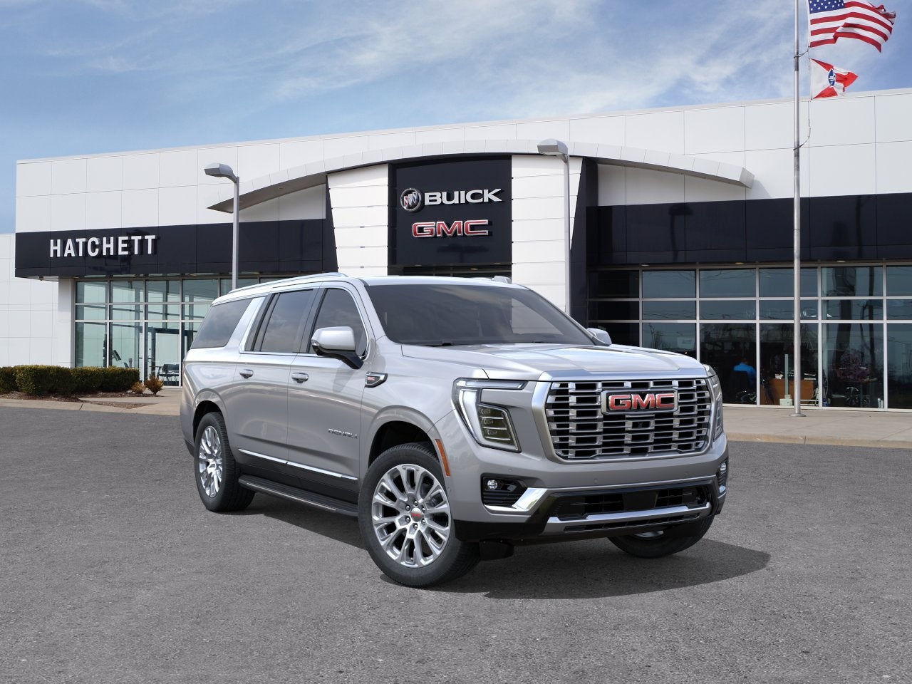 2026 GMC Yukon XL Denali in Sterling Metallic — front three-quarter view