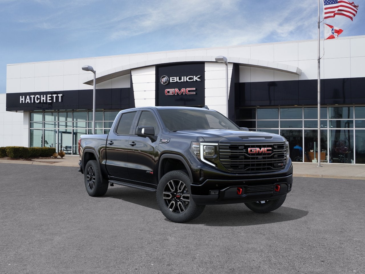 2026 GMC Sierra 1500 AT4 in Onyx Black — front three-quarter view