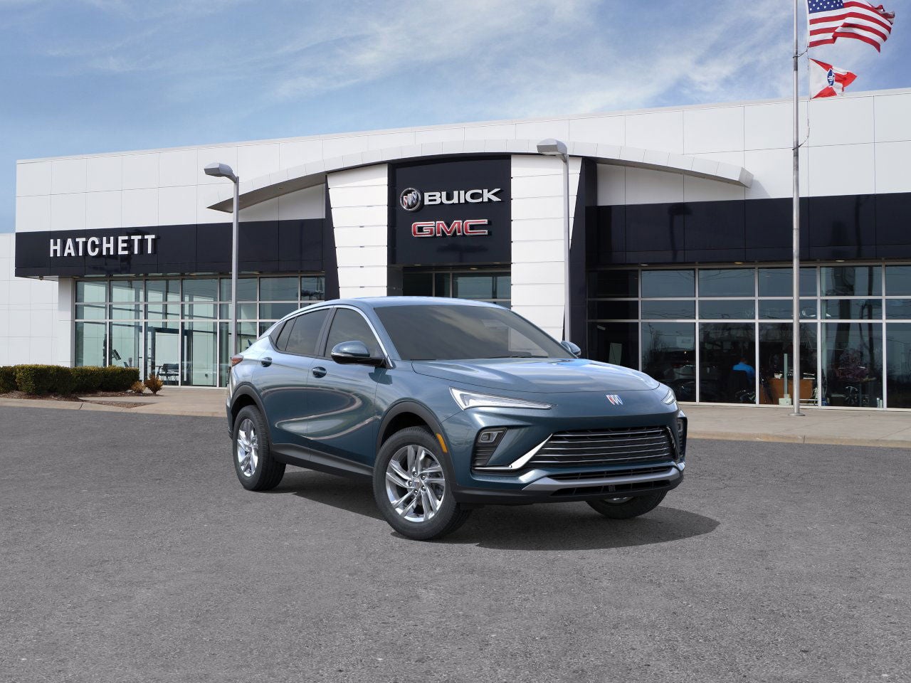 2026 Buick Envista Preferred in Ocean Blue Metallic — front three-quarter view