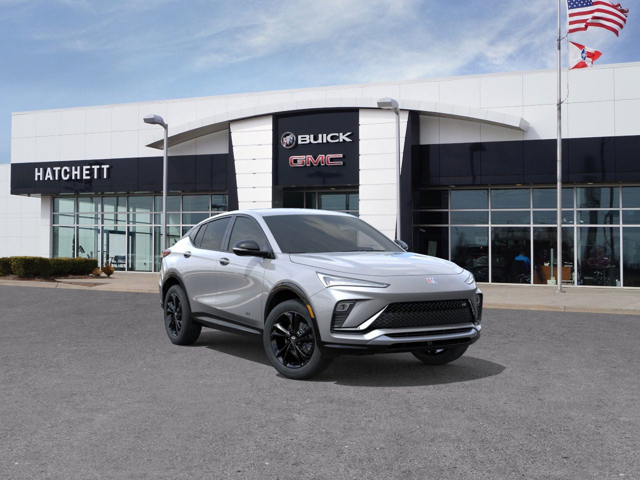 2026 Buick Envista Sport Touring in Moonstone Gray Metallic — front three-quarter view