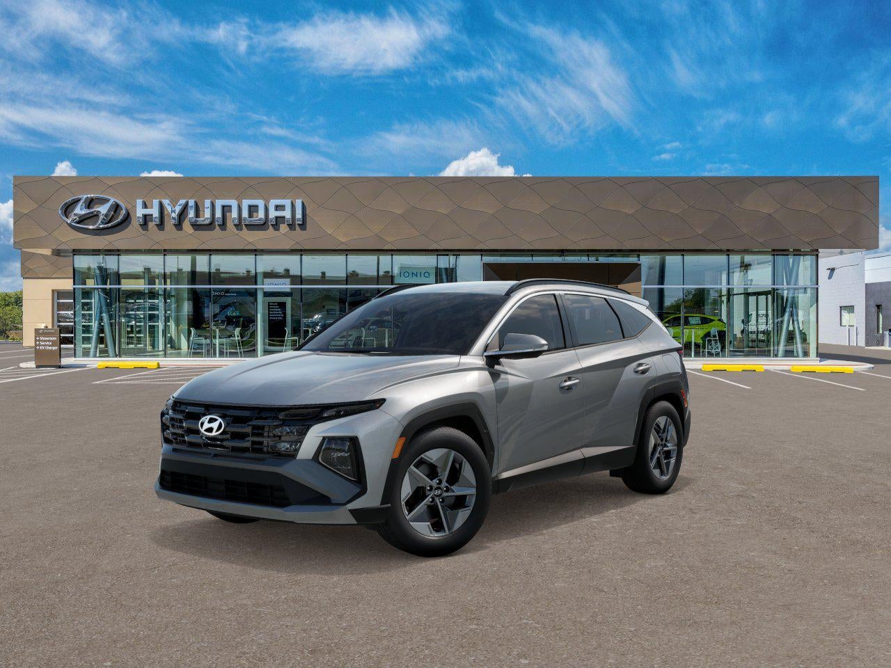 2026 Hyundai Tucson SEL FWD in Shimmering Silver — front three-quarter view