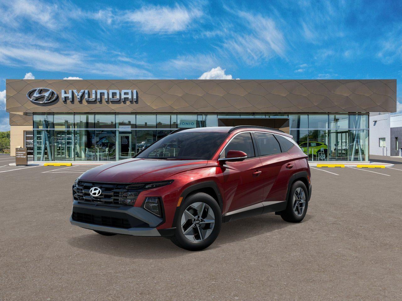 2026 Hyundai Tucson SEL AWD in Ultimate Red — front three-quarter view