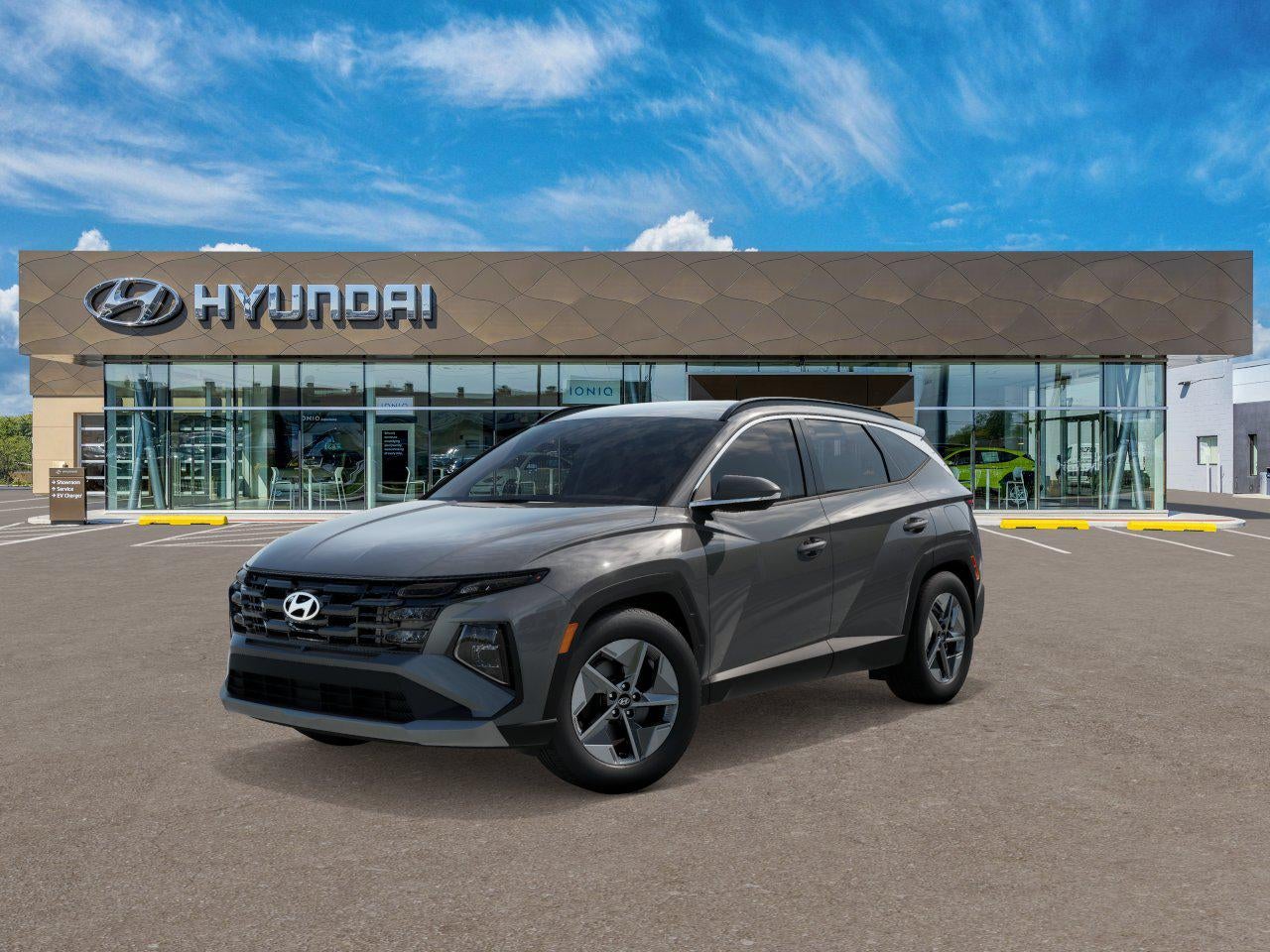 2026 Hyundai Tucson SEL AWD in Hampton Gray — front three-quarter view