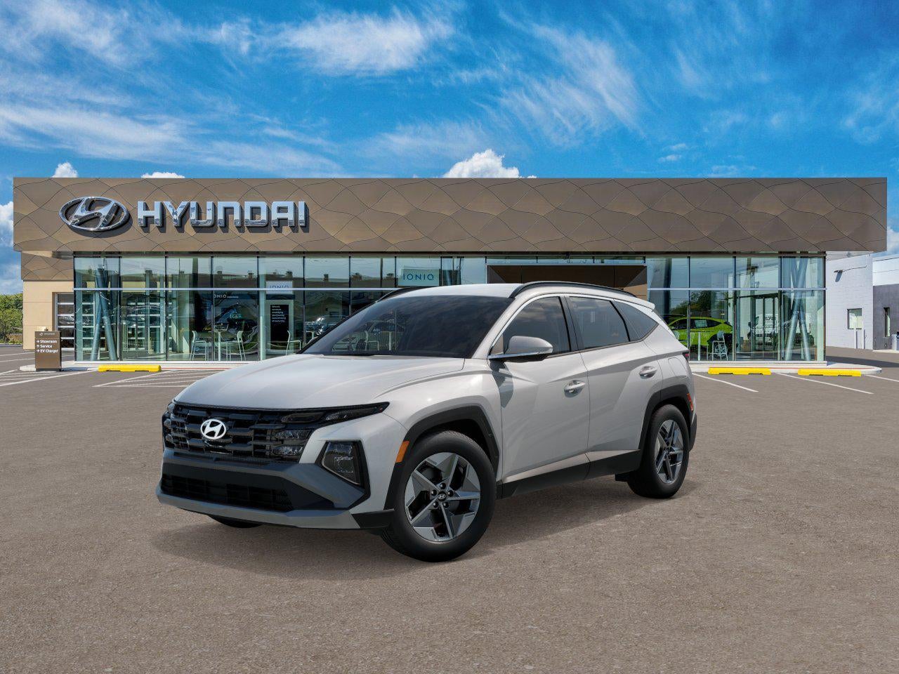 2026 Hyundai Tucson SEL AWD in Serenity White Pearl — front three-quarter view