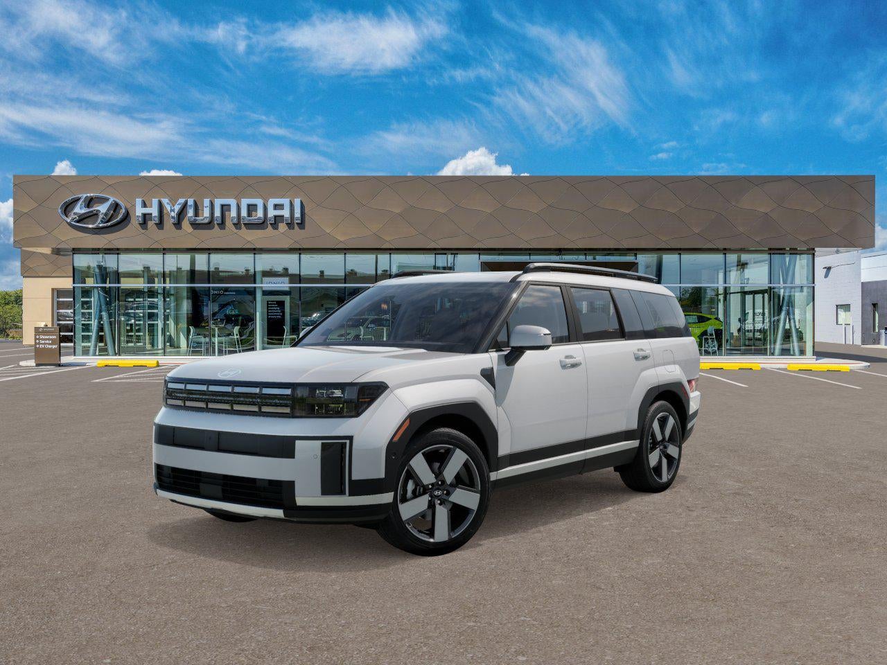 2026 Hyundai Santa Fe Limited FWD in Serenity White — front three-quarter view