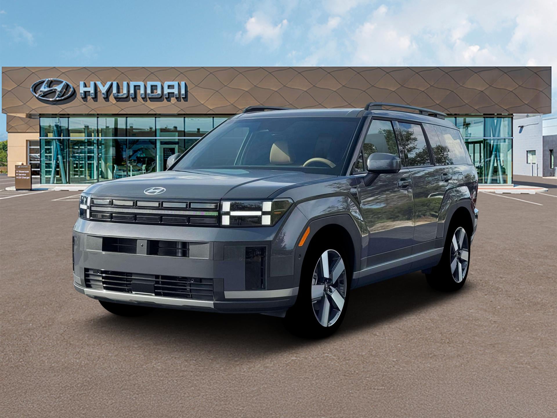 2026 Hyundai Santa Fe Limited AWD in Ecotronic Gray — front three-quarter view