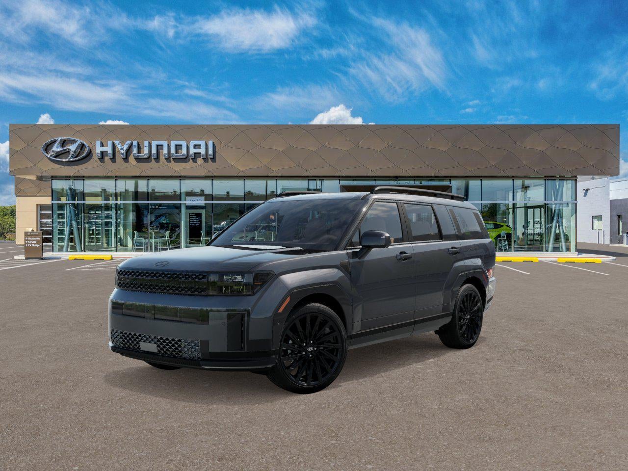 2026 Hyundai Santa Fe Calligraphy AWD in Ecotronic Gray — front three-quarter view