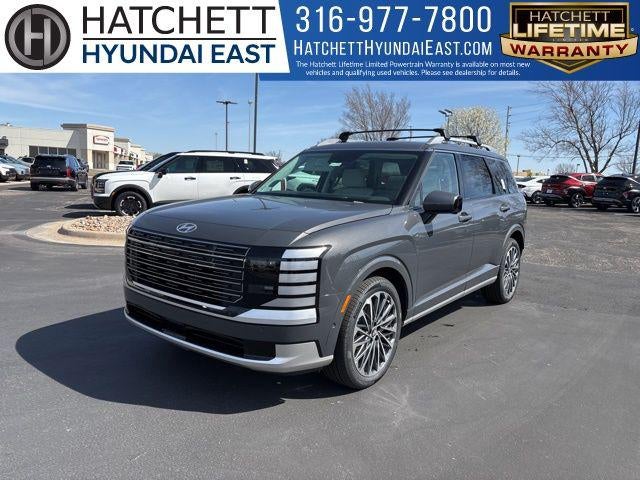 2026 Hyundai Palisade Calligraphy FWD in Ecotronic Gray Pearl — front three-quarter view