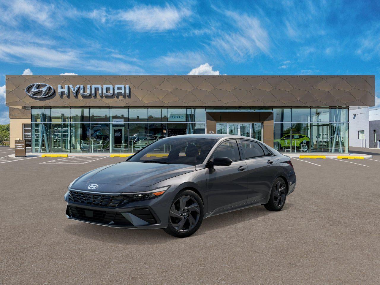 2026 Hyundai Elantra SEL Sport in Ecotronic Gray — front three-quarter view