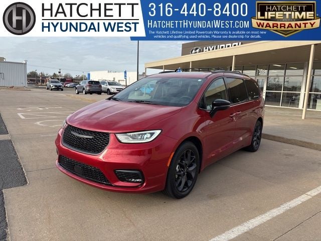 2025 Chrysler Pacifica Limited in Red Hot Pearlcoat — front three-quarter view