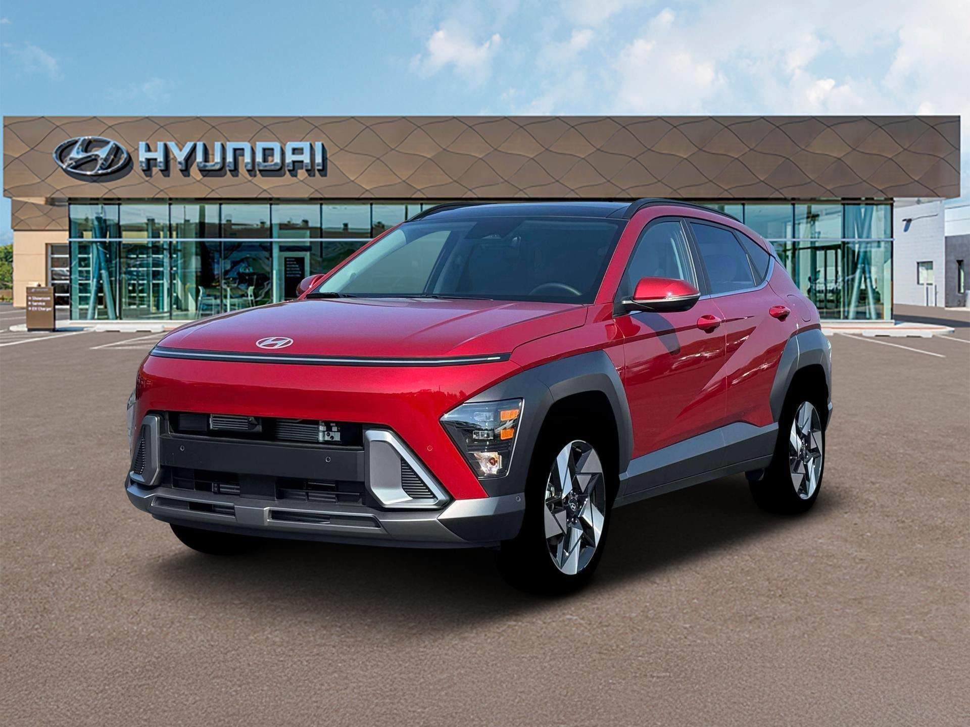 2026 Hyundai Kona Limited FWD in Ultimate Red Metallic — front three-quarter view