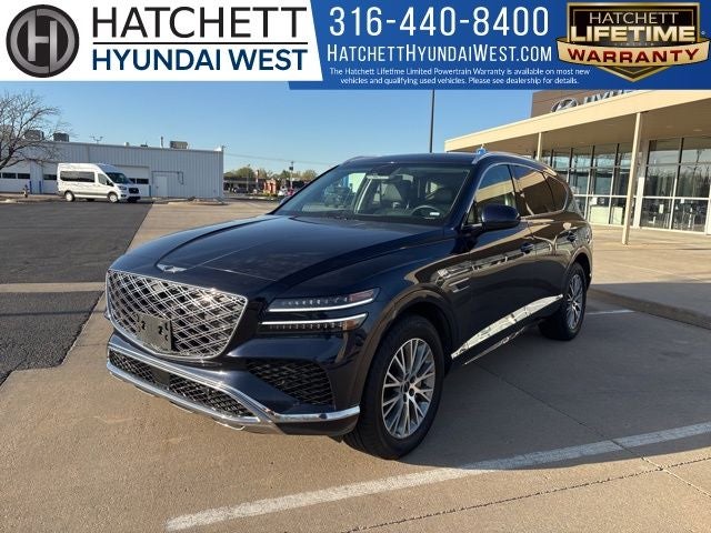 2025 Genesis GV80 2.5T in Capri Blue — front three-quarter view