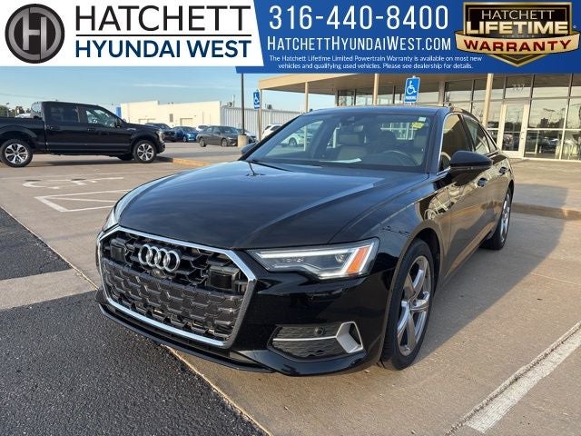 2024 Audi A6 45 Premium Plus quattro in Brilliant Black — front three-quarter view