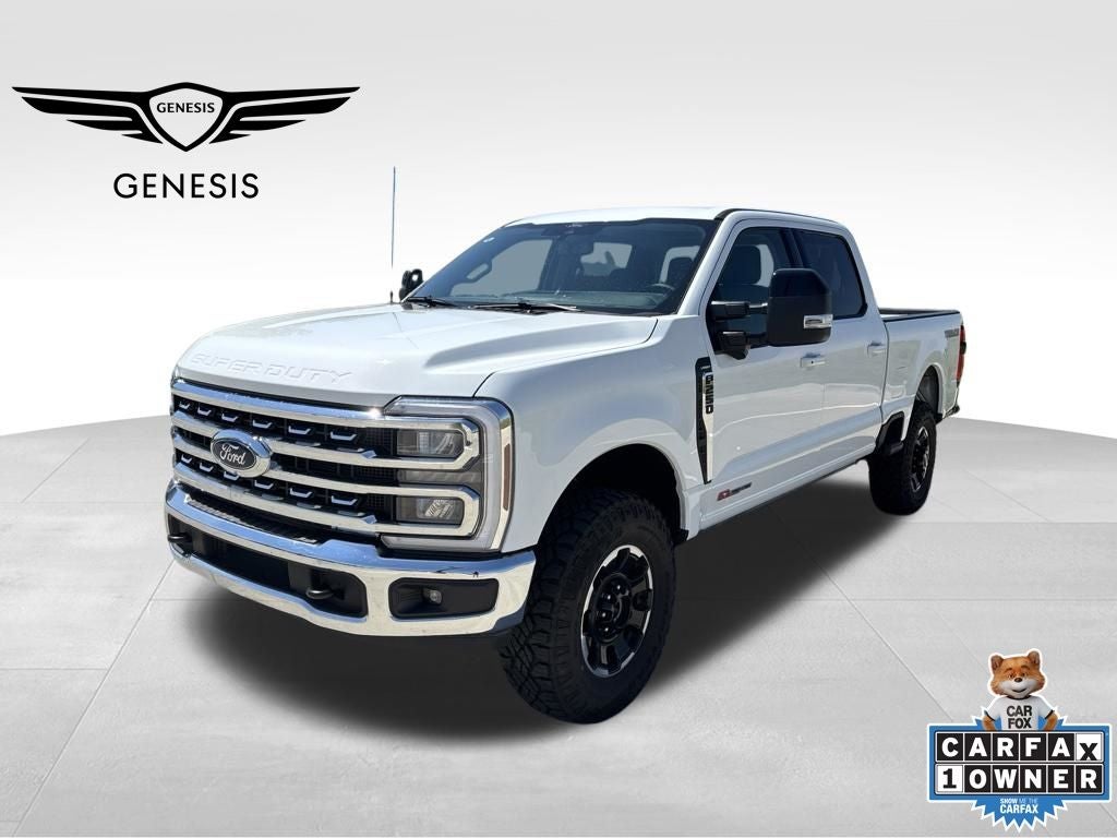 2025 Ford F-250SD Lariat in Oxford White — front three-quarter view