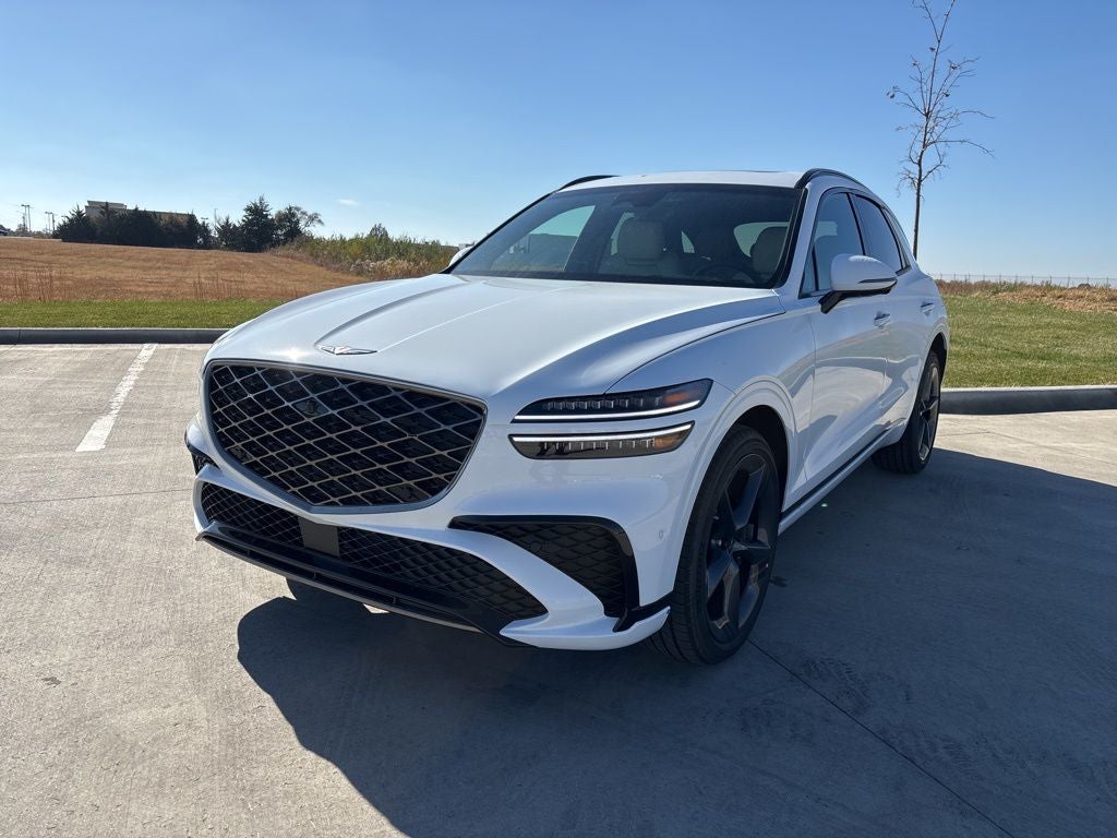 2026 Genesis GV70 3.5T Sport Prestige in Alta White — front three-quarter view