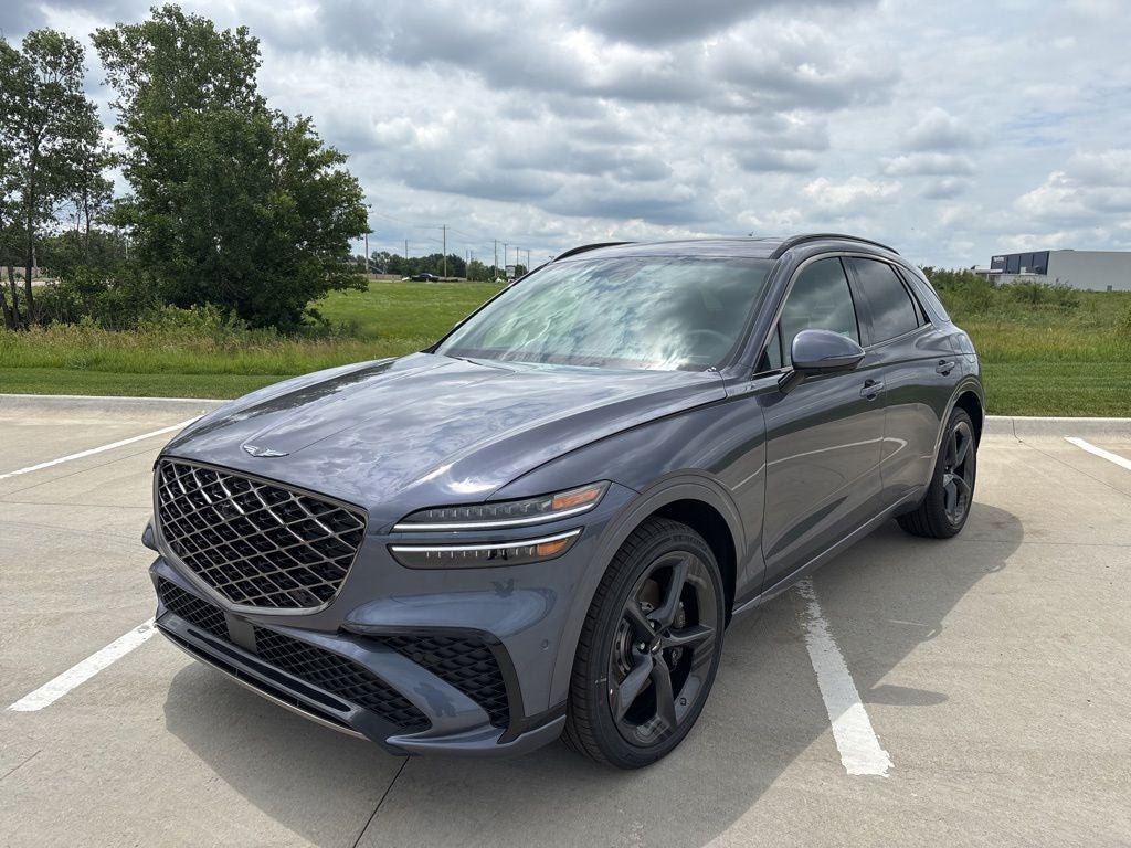 2026 Genesis GV70 3.5T Sport Prestige in Ceres Blue — front three-quarter view