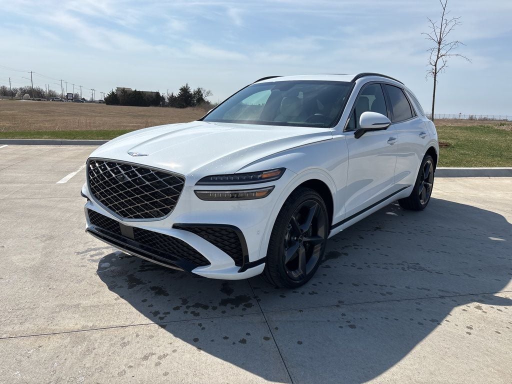 2026 Genesis GV70 3.5T Sport Prestige in Alta White — front three-quarter view