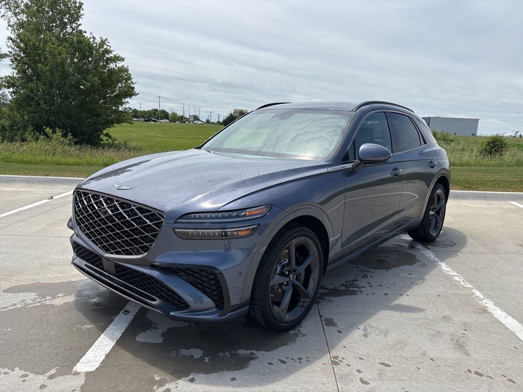 2026 Genesis GV70 2.5T Sport Prestige in Ceres Blue — front three-quarter view