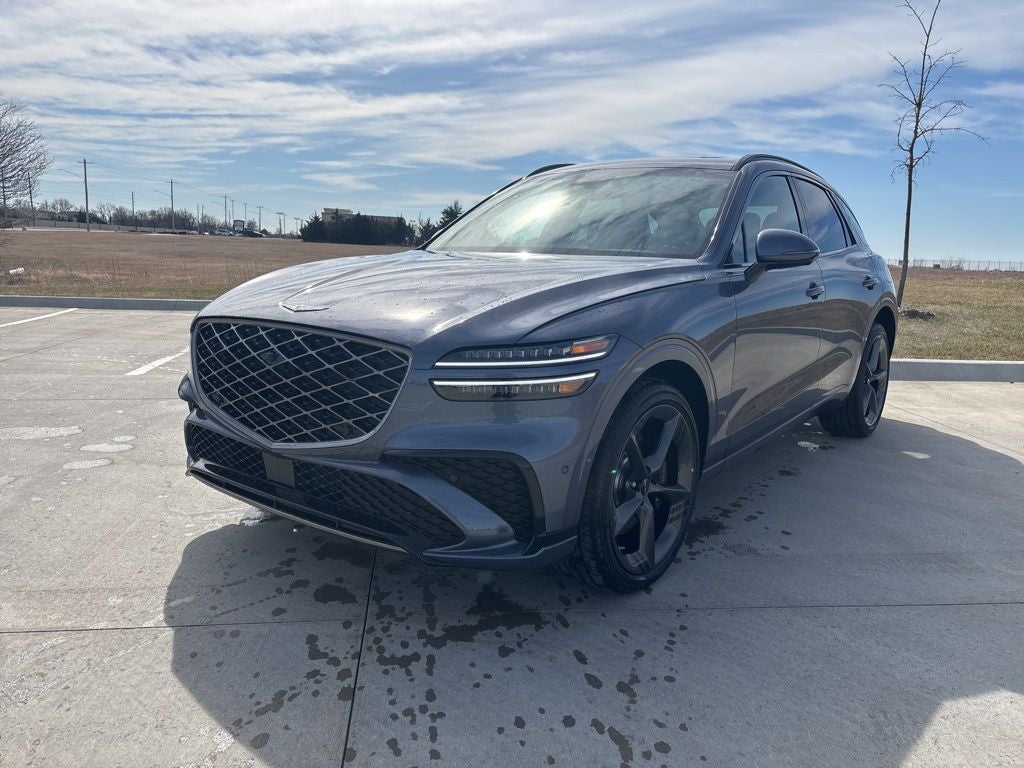 2026 Genesis GV70 2.5T Sport Prestige in Ceres Blue — front three-quarter view