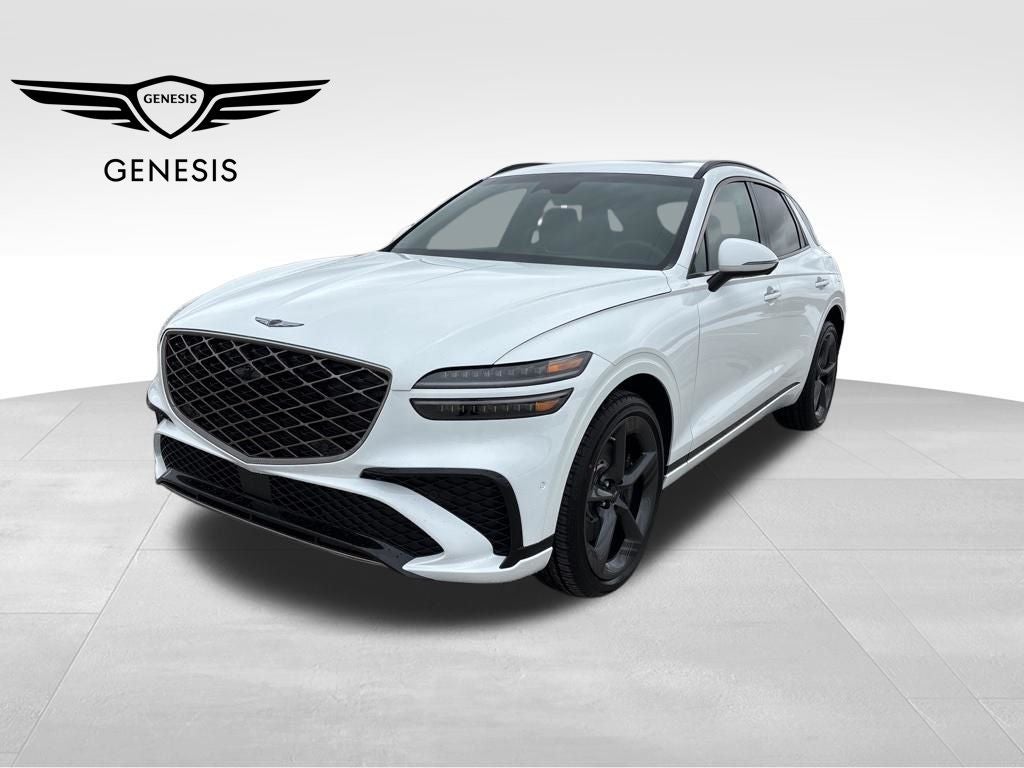 2026 Genesis GV70 2.5T Sport Prestige in Alta White — front three-quarter view