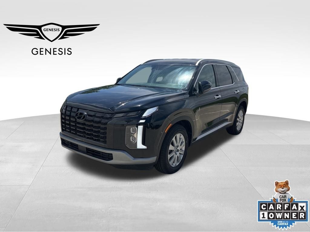 2025 Hyundai Palisade SEL AWD in Abyss Black Pearl — front three-quarter view