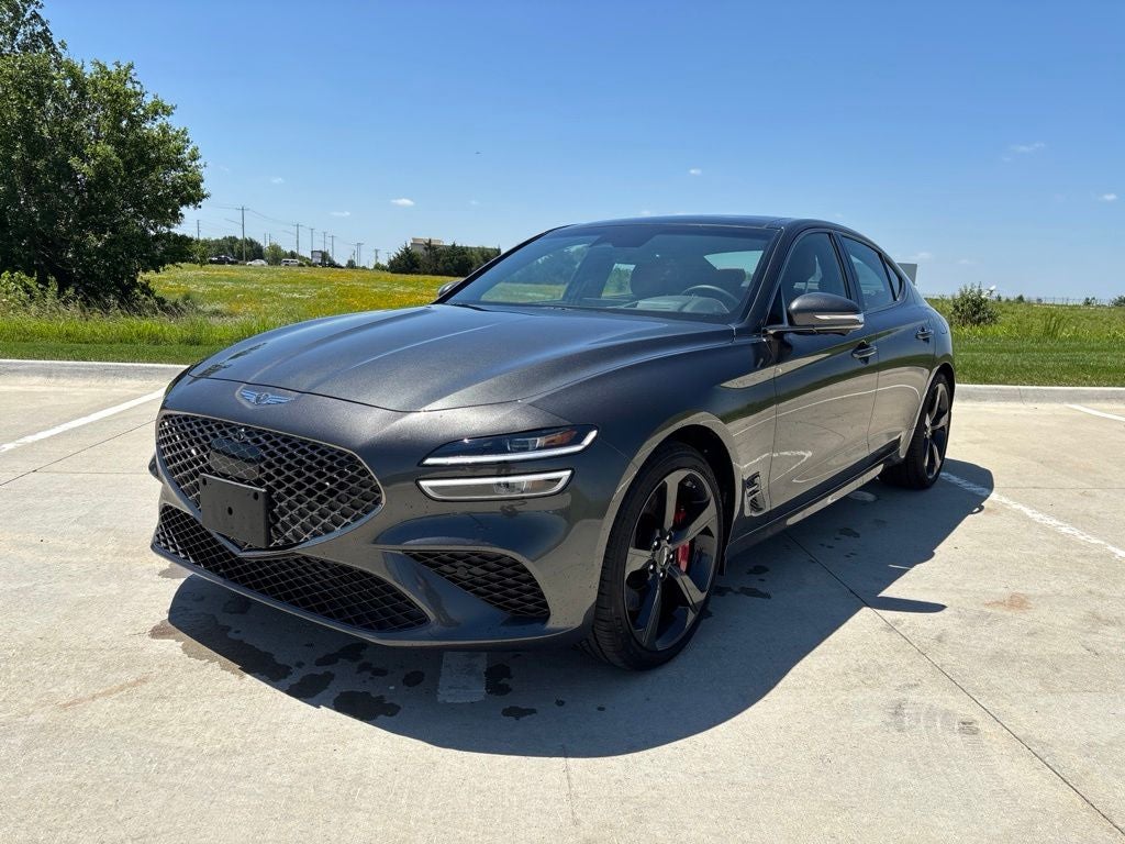 2026 Genesis G70 3.3T Sport Prestige in Makalu Gray — front three-quarter view