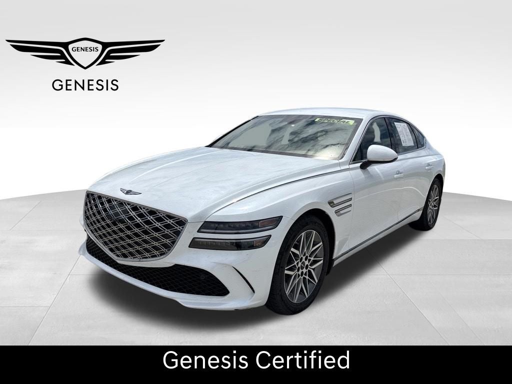 2025 Genesis G80 2.5T AWD in Uyuni White — front three-quarter view
