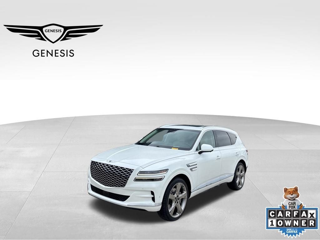 2023 Genesis GV80 2.5T AWD Prestige Package in Uyuni White — front three-quarter view