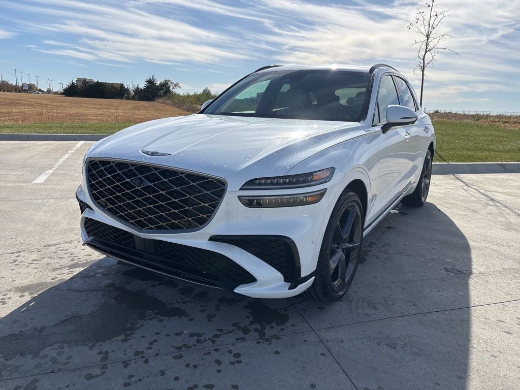 2026 Genesis GV70 3.5T Sport Prestige in Uyuni White — front three-quarter view