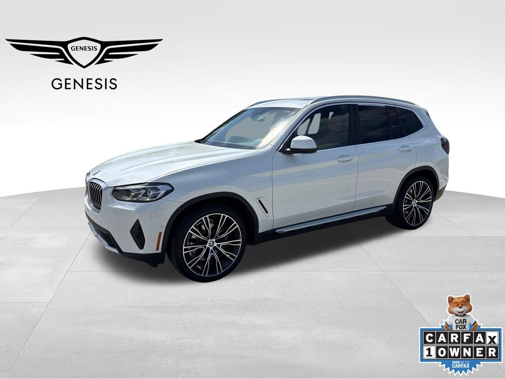 2023 BMW X3 xDrive30i in Mineral White Metallic — front three-quarter view